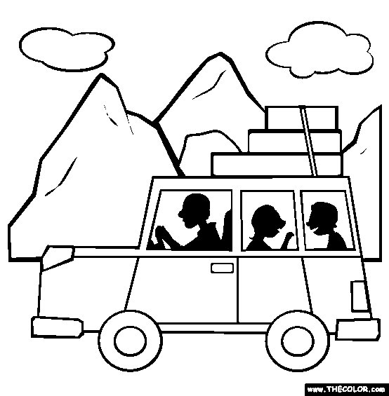 Road Trip Coloring Page